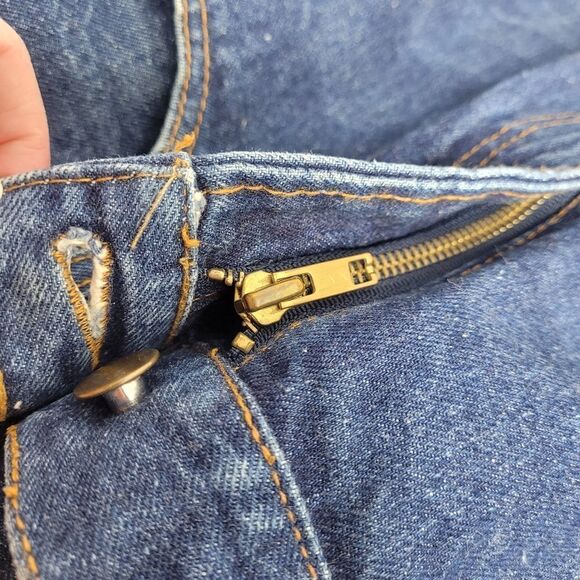 VINTAGE 80s jeans‎ Ralph Lauren straight leg dark denim 32x34 - Picture 7 of 10